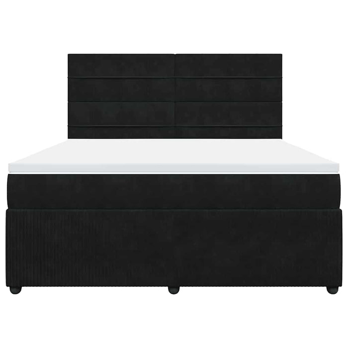 Pat box spring cu saltea, negru, 180x200 cm, catifea - WALTI WALTI