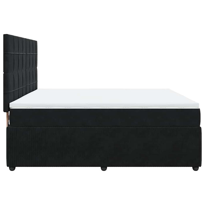 Pat box spring cu saltea, negru, 180x200 cm, catifea - WALTI WALTI