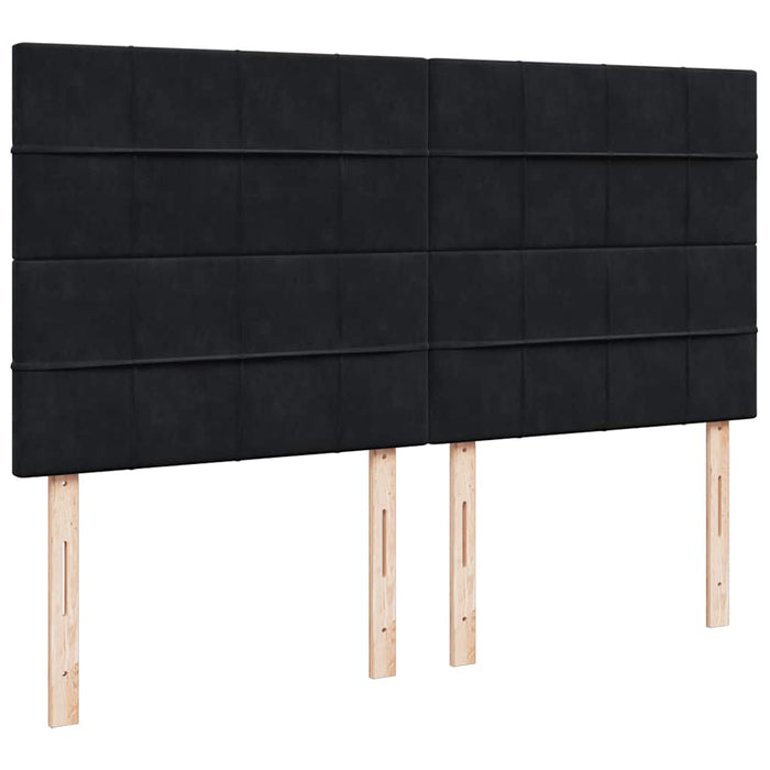 Pat box spring cu saltea, negru, 180x200 cm, catifea - WALTI WALTI