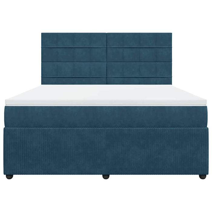 Pat box spring cu saltea, albastru, 180x200 cm, catifea - WALTI WALTI