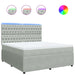 Pat box spring cu saltea, gri deschis, 180x200 cm, catifea - WALTI WALTI