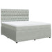 Pat box spring cu saltea, gri deschis, 180x200 cm, catifea - WALTI WALTI