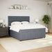 Pat box spring cu saltea, gri închis, 180x200 cm, catifea - WALTI WALTI