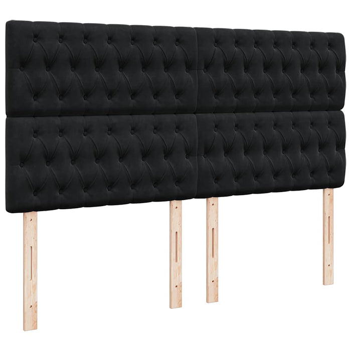 Pat box spring cu saltea, negru, 180x200 cm, catifea - WALTI WALTI