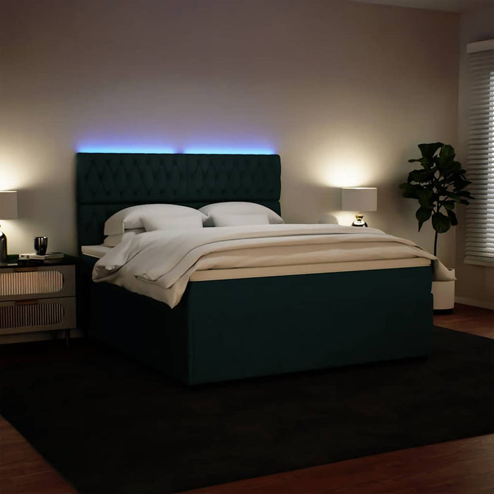 Pat box spring cu saltea, verde închis, 180x200 cm, catifea - WALTI WALTI