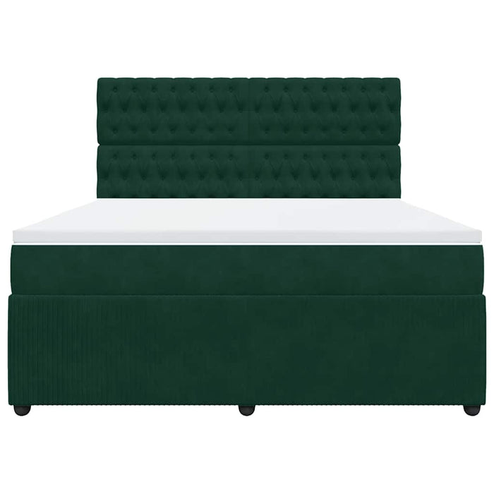 Pat box spring cu saltea, verde închis, 180x200 cm, catifea - WALTI WALTI