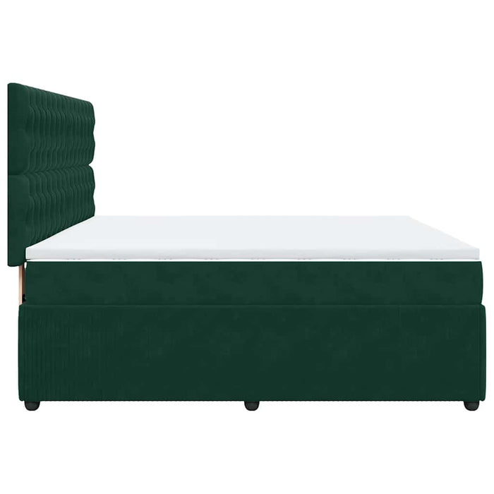 Pat box spring cu saltea, verde închis, 180x200 cm, catifea - WALTI WALTI