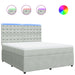 Pat box spring cu saltea, gri deschis, 180x200 cm, catifea - WALTI WALTI