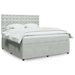 Pat box spring cu saltea, gri deschis, 180x200 cm, catifea - WALTI WALTI