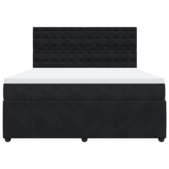 Pat box spring cu saltea, negru, 180x200 cm, catifea - WALTI WALTI