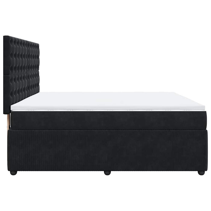 Pat box spring cu saltea, negru, 180x200 cm, catifea - WALTI WALTI