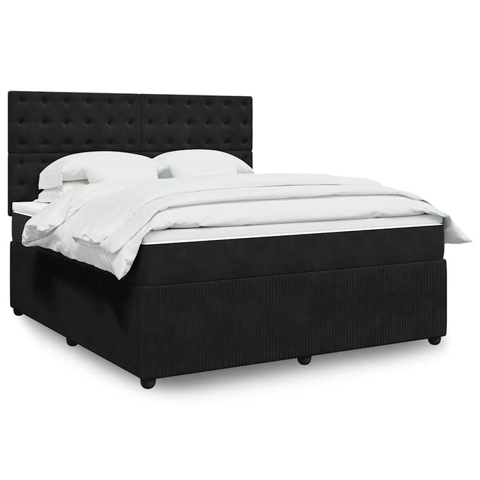 Pat box spring cu saltea, negru, 180x200 cm, catifea - WALTI WALTI