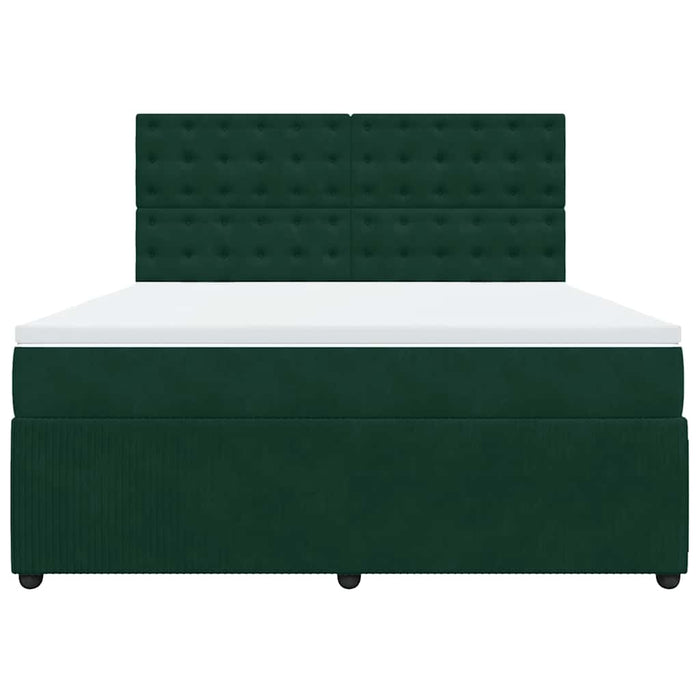 Pat box spring cu saltea, verde închis, 180x200 cm, catifea - WALTI WALTI