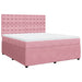 Pat box spring cu saltea, roz, 180x200 cm, catifea - WALTI WALTI
