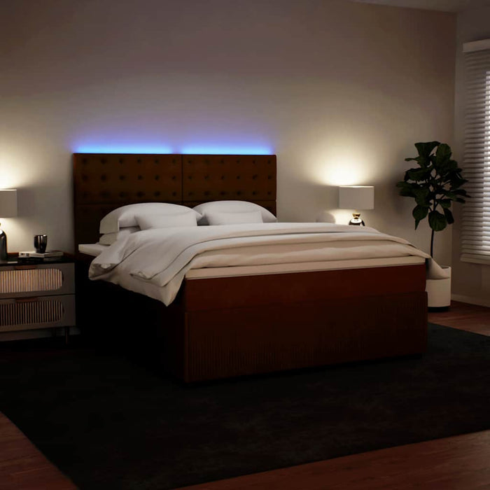Pat box spring cu saltea, roz, 180x200 cm, catifea - WALTI WALTI