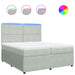 Pat box spring cu saltea, gri deschis, 200x200 cm, catifea - WALTI WALTI