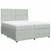 Pat box spring cu saltea, gri deschis, 200x200 cm, catifea - WALTI WALTI