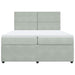 Pat box spring cu saltea, gri deschis, 200x200 cm, catifea - WALTI WALTI