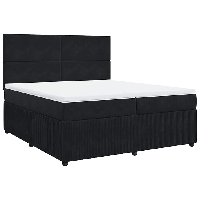 Pat box spring cu saltea, negru, 200x200 cm, catifea - WALTI WALTI