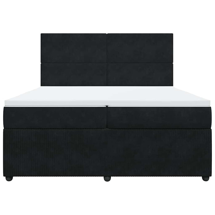 Pat box spring cu saltea, negru, 200x200 cm, catifea - WALTI WALTI