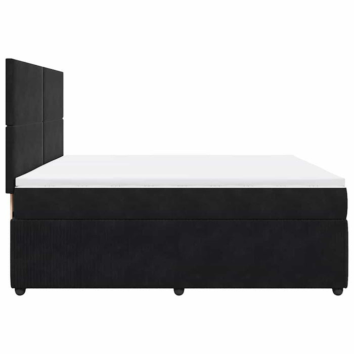 Pat box spring cu saltea, negru, 200x200 cm, catifea - WALTI WALTI