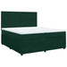 Pat box spring cu saltea, verde închis, 200x200 cm, catifea - WALTI WALTI