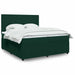 Pat box spring cu saltea, verde închis, 200x200 cm, catifea - WALTI WALTI