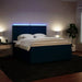 Pat box spring cu saltea, albastru, 200x200 cm, catifea - WALTI WALTI