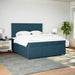 Pat box spring cu saltea, albastru, 200x200 cm, catifea - WALTI WALTI