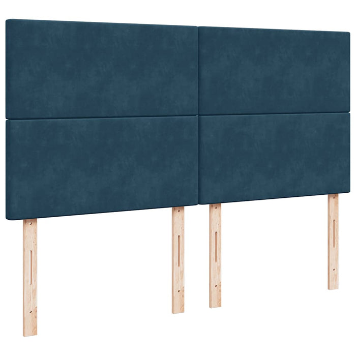 Pat box spring cu saltea, albastru, 200x200 cm, catifea - WALTI WALTI