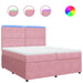 Pat box spring cu saltea, roz, 200x200 cm, catifea - WALTI WALTI