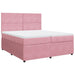 Pat box spring cu saltea, roz, 200x200 cm, catifea - WALTI WALTI
