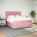 Pat box spring cu saltea, roz, 200x200 cm, catifea - WALTI WALTI
