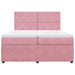 Pat box spring cu saltea, roz, 200x200 cm, catifea - WALTI WALTI