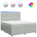 Pat box spring cu saltea, gri deschis, 200x200 cm, catifea - WALTI WALTI