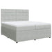 Pat box spring cu saltea, gri deschis, 200x200 cm, catifea - WALTI WALTI