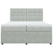 Pat box spring cu saltea, gri deschis, 200x200 cm, catifea - WALTI WALTI