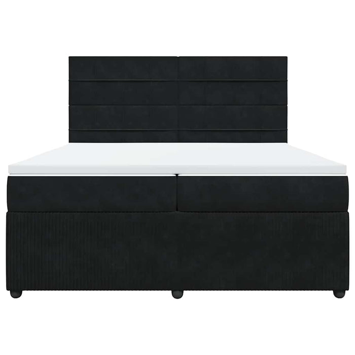 Pat box spring cu saltea, negru, 200x200 cm, catifea - WALTI WALTI