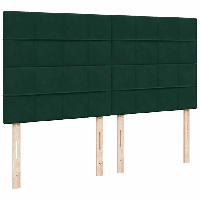 Pat box spring cu saltea, verde închis, 200x200 cm, catifea - WALTI WALTI