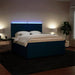 Pat box spring cu saltea, albastru, 200x200 cm, catifea - WALTI WALTI