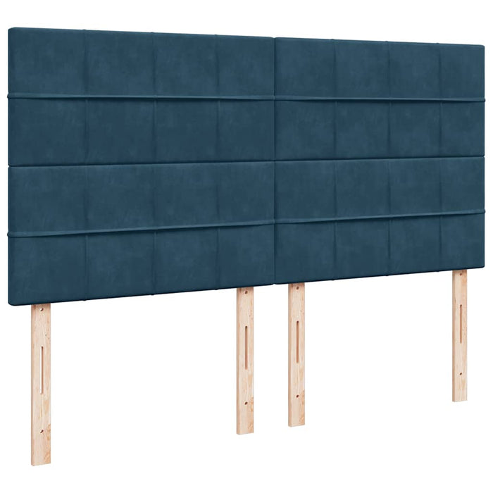 Pat box spring cu saltea, albastru, 200x200 cm, catifea - WALTI WALTI