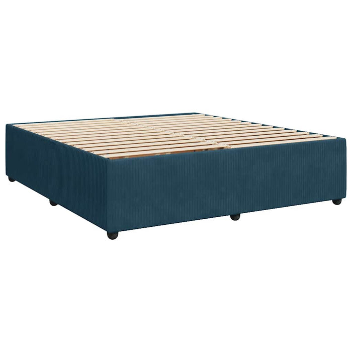 Pat box spring cu saltea, albastru, 200x200 cm, catifea - WALTI WALTI