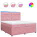 Pat box spring cu saltea, roz, 200x200 cm, catifea - WALTI WALTI