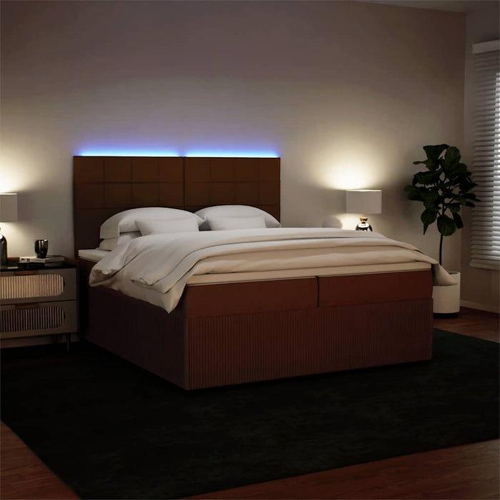 Pat box spring cu saltea, roz, 200x200 cm, catifea - WALTI WALTI