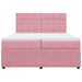 Pat box spring cu saltea, roz, 200x200 cm, catifea - WALTI WALTI
