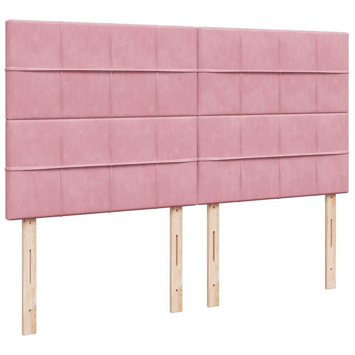 Pat box spring cu saltea, roz, 200x200 cm, catifea - WALTI WALTI