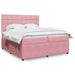 Pat box spring cu saltea, roz, 200x200 cm, catifea - WALTI WALTI