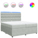Pat box spring cu saltea, gri deschis, 200x200 cm, catifea - WALTI WALTI