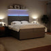 Pat box spring cu saltea, gri deschis, 200x200 cm, catifea - WALTI WALTI
