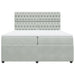 Pat box spring cu saltea, gri deschis, 200x200 cm, catifea - WALTI WALTI